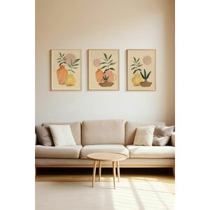Wallity Dekoratív keretes MDF festmény (3 darabos) Multicolor 3Da... kép