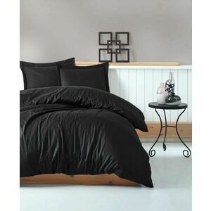 L'essentiel Maison Satin Double Quilt Cover Set Black Stripe... kép