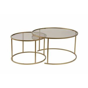 Hanah Home Coffee Table Set Gold Bronze Aurum - 80, 60 - Gold, Bronze kép
