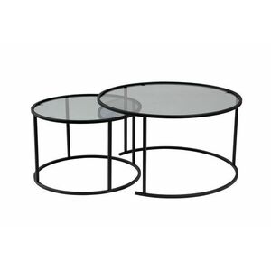 Hanah Home Aurum dohányzóasztal szett, fekete, szürke - 80, 60 -... kép