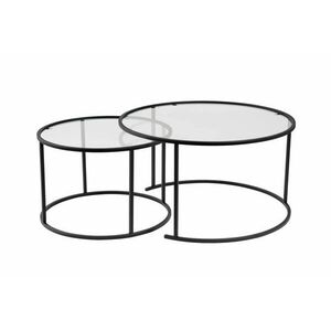 Hanah Home Dohányzóasztal szett Fekete Átlátszó Aurum - 80, 60 -... kép