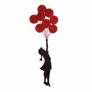 Wallity Dekoratív Fém Fali Dekoráció Piros Fekete Banksy - 11-1 kép