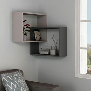 Hanah Home Wall Shelf Light Mocha Anthracite Ring - Light Mocha, ... kép