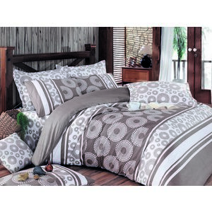 L'essentiel Maison Ranforce Double Quilt Cover Set Brown Cre... kép