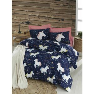 L'essentiel Maison Double Quilt Cover Set Dark Blue White Ye... kép
