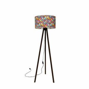 Wellsoft Állólámpa - Tripodlámpa - 140 cm - Színes Mintás kép