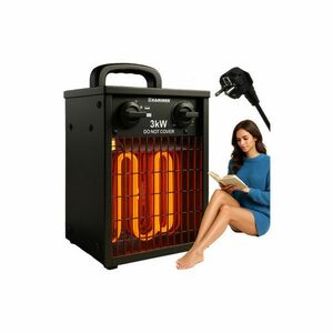 Kaminer elektromos Fűtőberendezés 3000W - Fekete kép