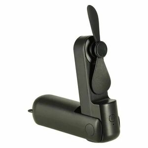 Összecsukható USB-C mini ventilátor, 1200 mAh, 3 fokozat, fekete kép