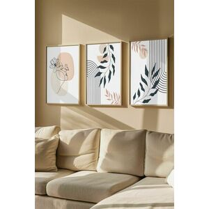 Wallity Decorative Framed MDF Painting (3 Pieces) Multicolor Artv... kép