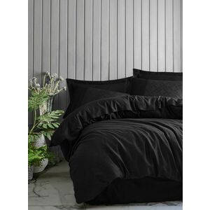 L'essentiel Maison Satin Double Quilt Cover Set Black Dama - Black kép