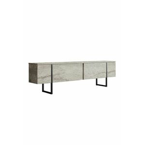 Hanah Home TV Stand Travertine Black Luxe - Travertine, Black kép