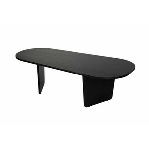 Hanah Home Coffee Table Wood Black Ovalis - Fa Fekete kép