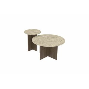 Hanah Home Coffee Table Set Travertine Walnut Private - Travertin... kép