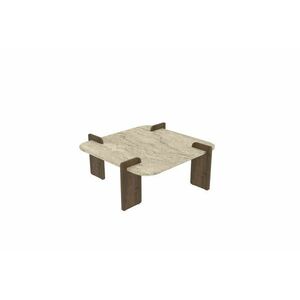 Hanah Home Coffee Table Travertine Walnut Afrolli - Travertine, Walnut kép