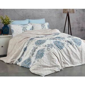 L'essentiel Maison Ranforce Double Quilt Cover Set Blue Whit... kép