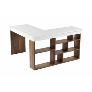 Hanah Home Study Desk Walnut White Vesper - Venezia Walnut, White kép