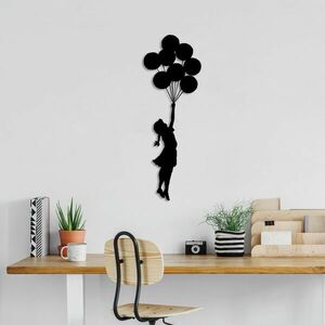 Wallity Dekoratív Fém Fali Kiegészítő Fekete Banksy - 12 kép
