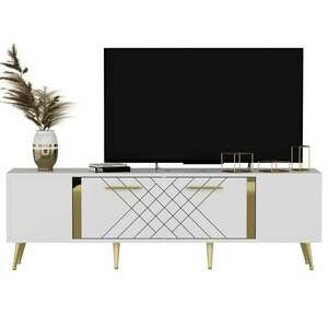 Hanah Home TV Stand White Gold Detas - White, Gold kép