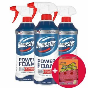 Domestos Power Hab spray Arctic Fresh 3x435ml + Ajándék Scrub Mom... kép