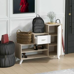 Hanah Home Shoe Cabinet Atlantic Pine White Retro - Sonoma kép