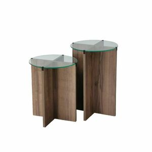 Hanah Home Egymásba illeszthető asztal (2 darab) Walnut Lily - Dió kép