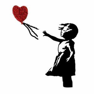 Wallity Dekoratív Fém Fali Dísz Piros Fekete Banksy - 13-1 kép
