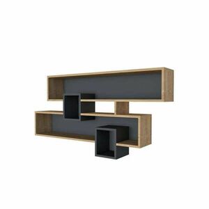 Kalune Design 835PUQ1672 polc, Melamin bevonat, 120x72, 2cm, Barna/fekete kép