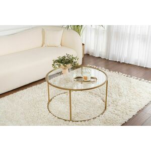 Hanah Home Dohányzóasztal Arany Arany-Átlátszó-80 kép