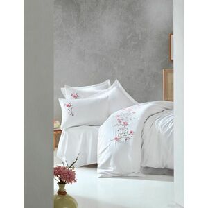 L'essentiel Maison Satin Double Quilt Cover Set White Pink P... kép
