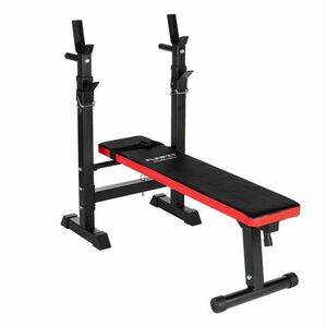 Funfit összecsukható Edzőpad állítható rúdtartóval - Fekete, Piros kép