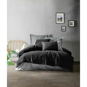 L'essentiel Maison Ranforce Double Quilt Cover Set Black Gre... kép