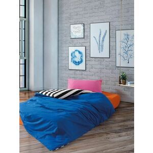 L'essentiel Maison Ranforce Single Quilt Cover Set Blue Whit... kép