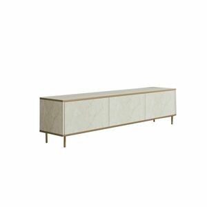 Hanah Home TV Stand Travertine Gold Imaj - Travertine, Gold kép