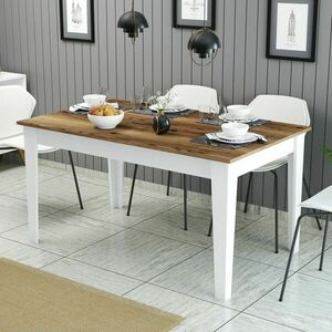 Hanah Home Dining Table Walnut White Milan 520 - Walnut, White kép