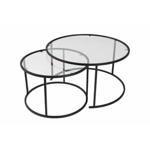 Hanah Home Coffee Table Set Black Black-Transparent-80-60 kép