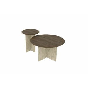 Hanah Home Dohányzóasztal szett WalnutTravertine Private - dió, t... kép