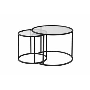 Hanah Home Dohányzóasztal Szett Fekete Átlátszó Aurum - 60, 42 -... kép