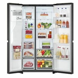 LG GSLC40EPPE kétajtós mélyhűtős hűtőszekrény Szabadonálló 638 L Fekete kép