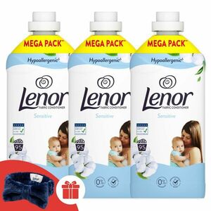 Lenor Sensitive Textilöblítő 285 mosás 3x1995ml + Ajándék Lenor Hajpánt kép