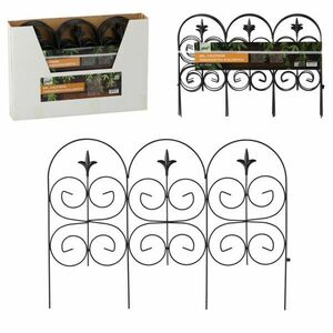 GardenLine acél kerítés készlet 4db 63x40cm, fekete kép