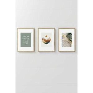 Wallity Dekoratív Keretezett MDF Festmény (3 darab) Többszínű Art... kép