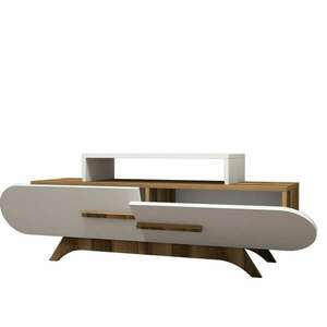 Hanah Home TV Stand Walnut White Rose - Walnut, White kép
