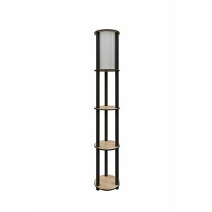 Diófa Állólámpa Polcokkal - 150cm, E27 Foglalat kép
