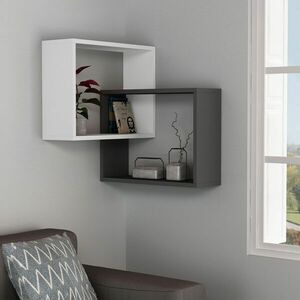 Hanah Home Wall Shelf White Anthracite Ring - White, Anthracite kép
