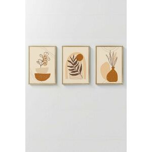 Wallity Decorative Framed MDF Painting (3 Pieces) Multicolor 3Dar... kép