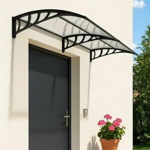 Springos polikarbonát bejárati Előtető 200x100cm - Fekete kép