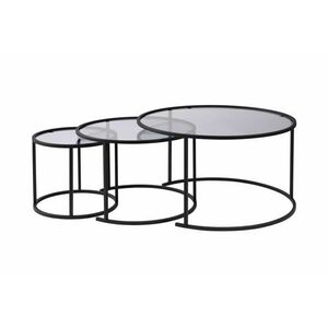 Hanah Home Coffee Table Set Black Grey Aurum - 80, 60, 42 - Feket... kép