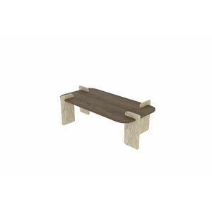 Hanah Home Dohányzóasztal Walnut Travertine Leapiri - Walnut, Travertine kép