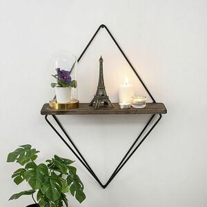 Hanah Home Wall Shelf Black Dark Walnut Paeonia Turcica kép