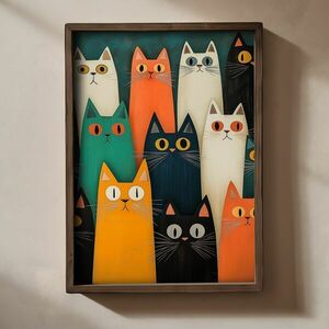 Wallity Decorative Framed MDF Painting Multicolor TUN020-L kép